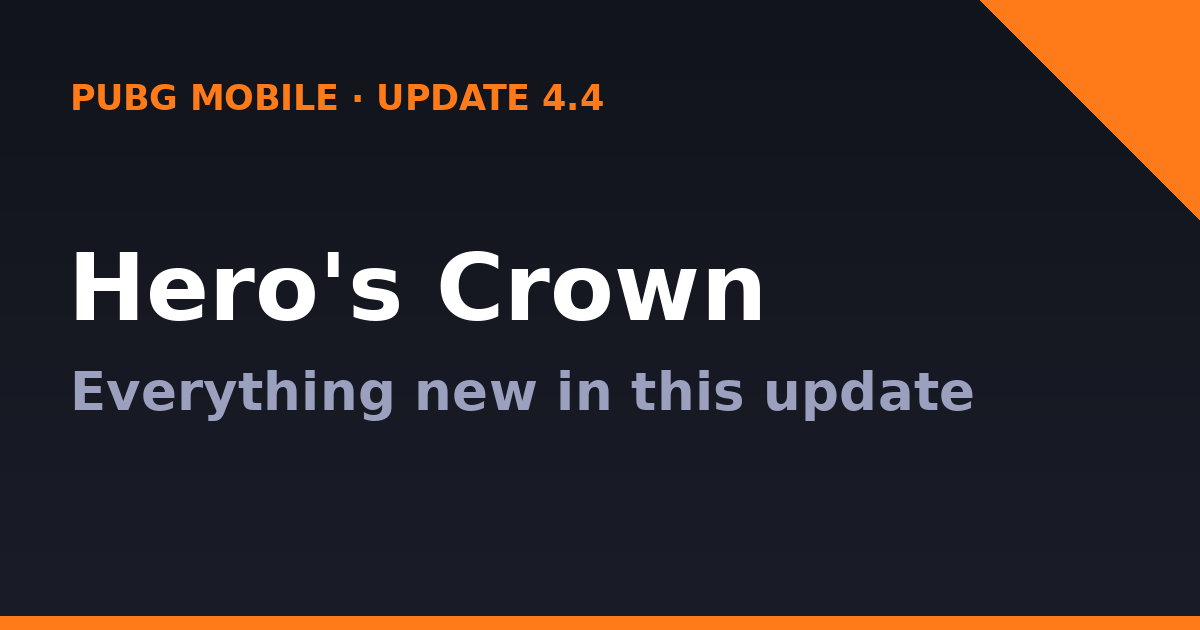 PUBG Mobile 4.4 Hero's Crown: Everything New in This Month's Update