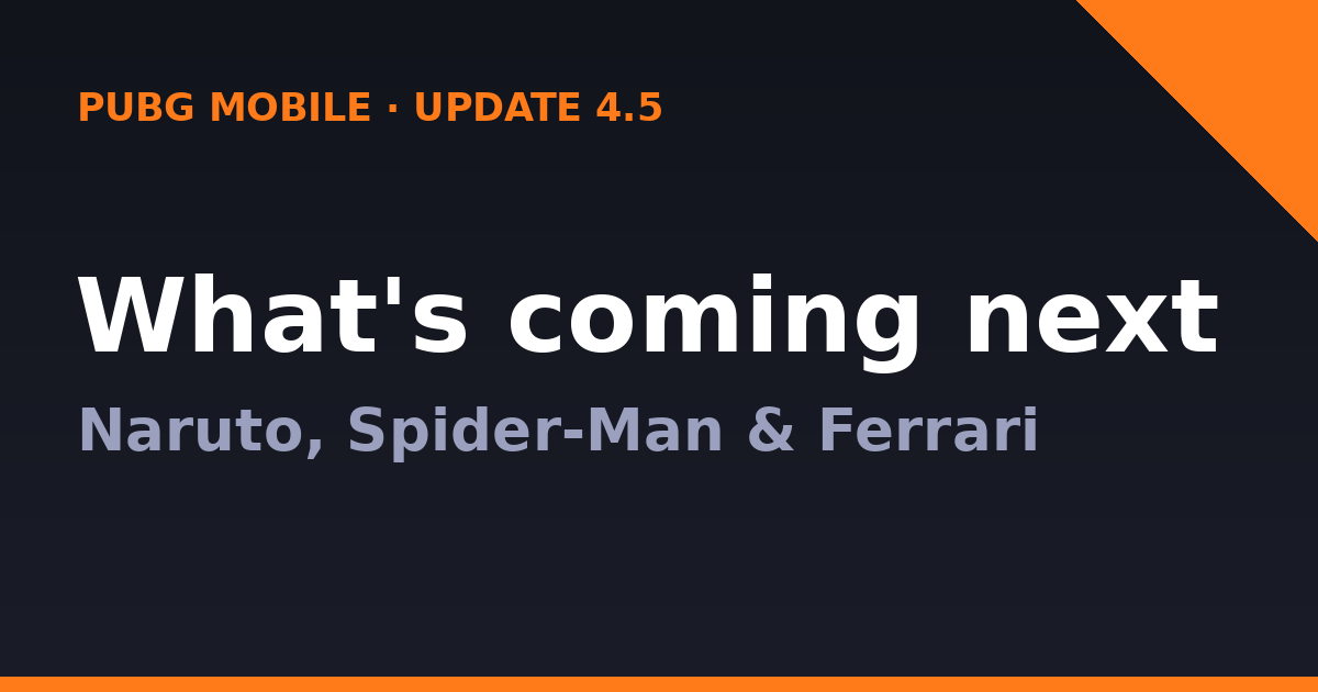 What's Coming in PUBG Mobile 4.5: Naruto, Spider-Man and Ferrari